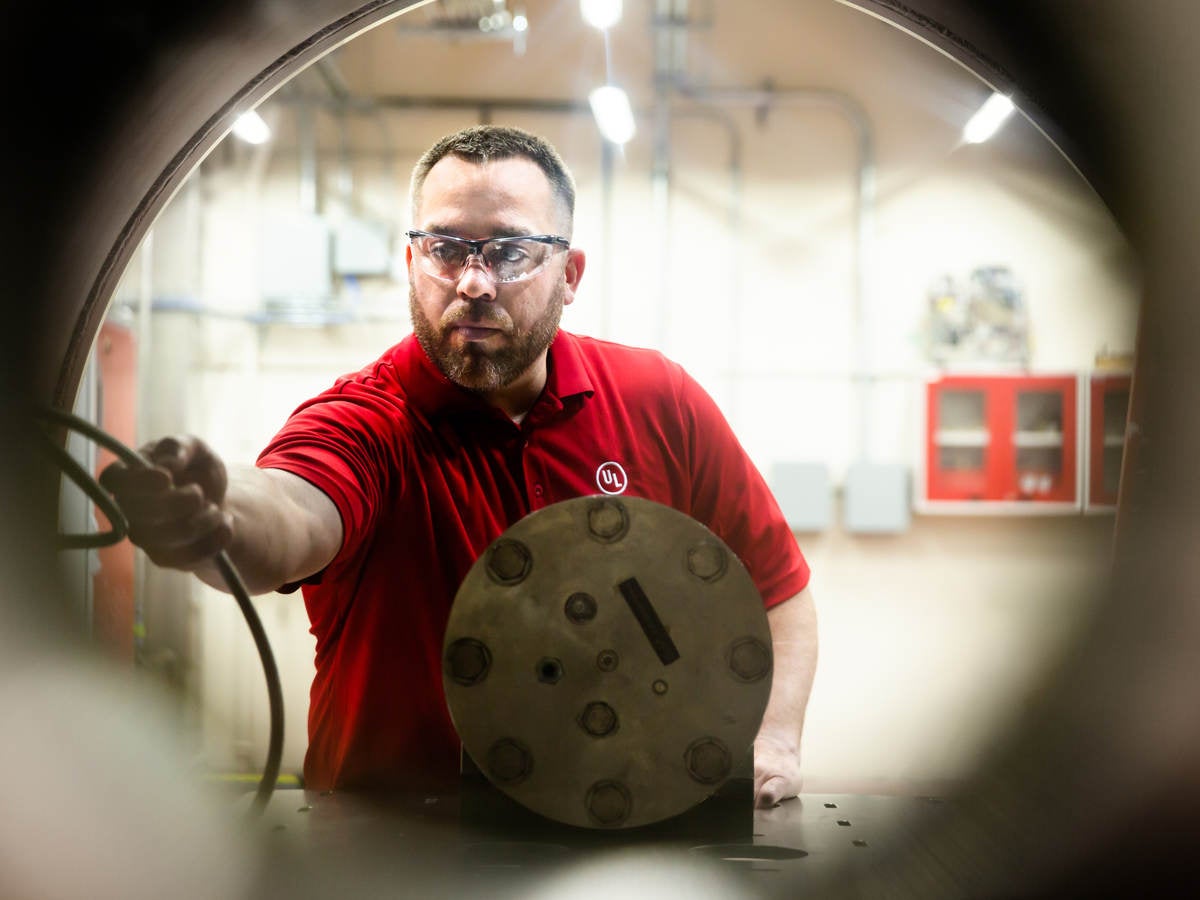 Man conducting testing at a laboratory