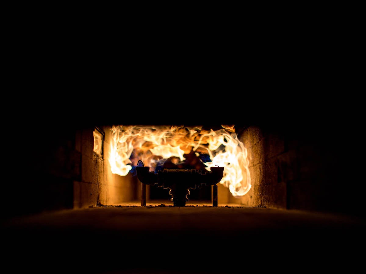 Photo of a furnace fire test