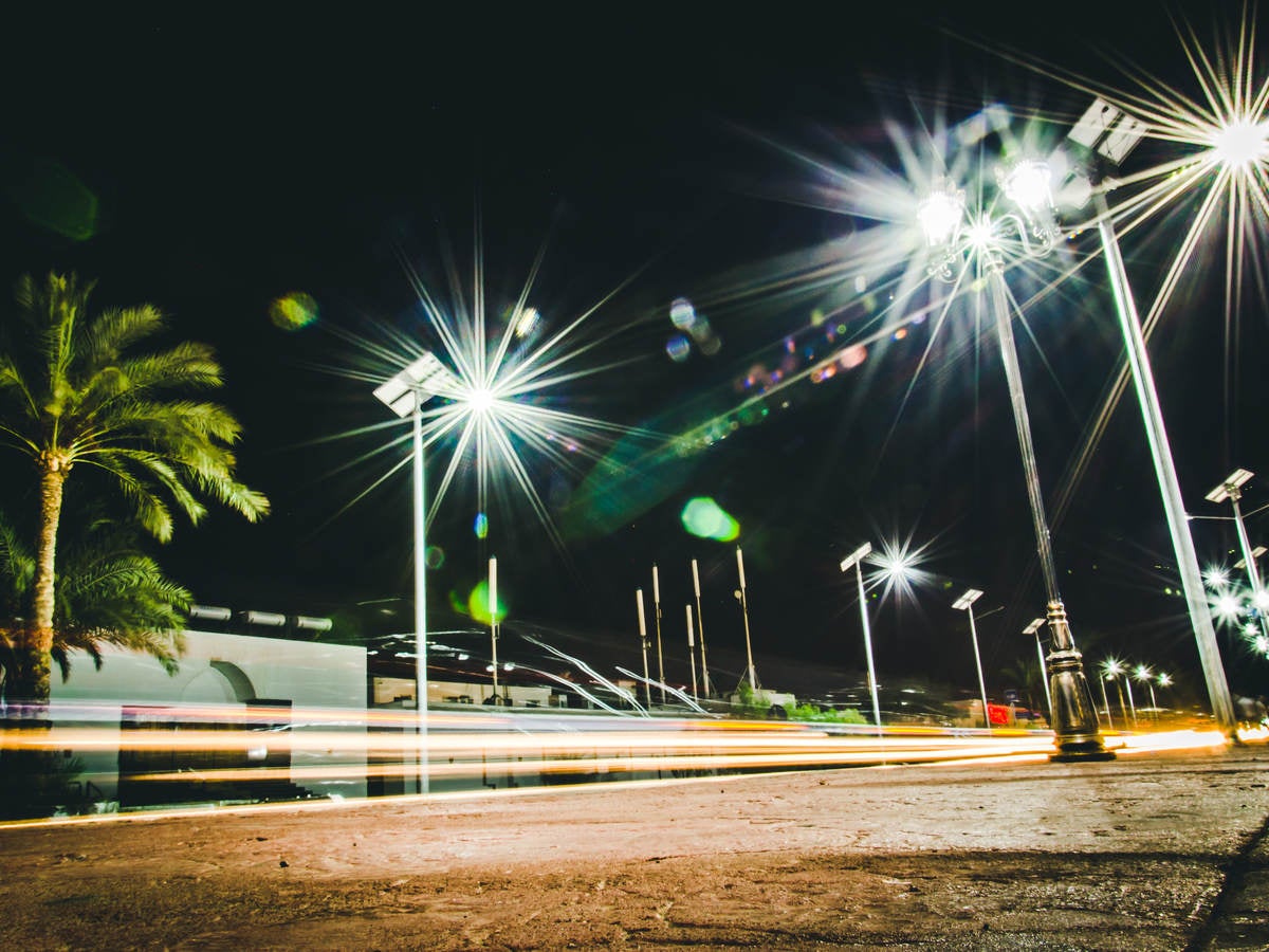 Street lights at night