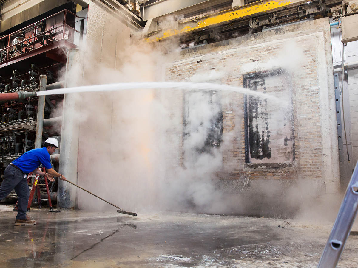 Hose stream test for fire door