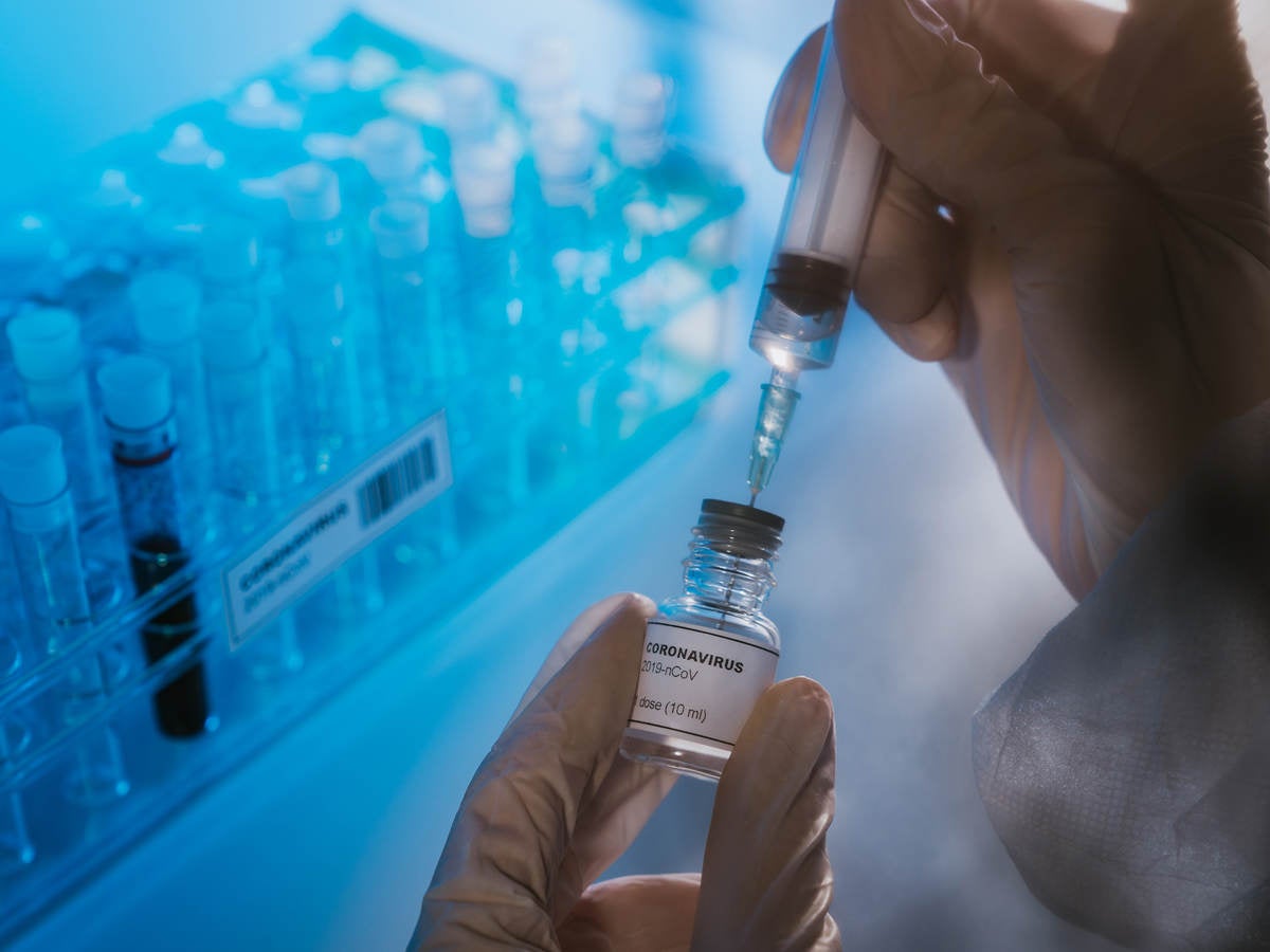 Scientist working with a vaccine 