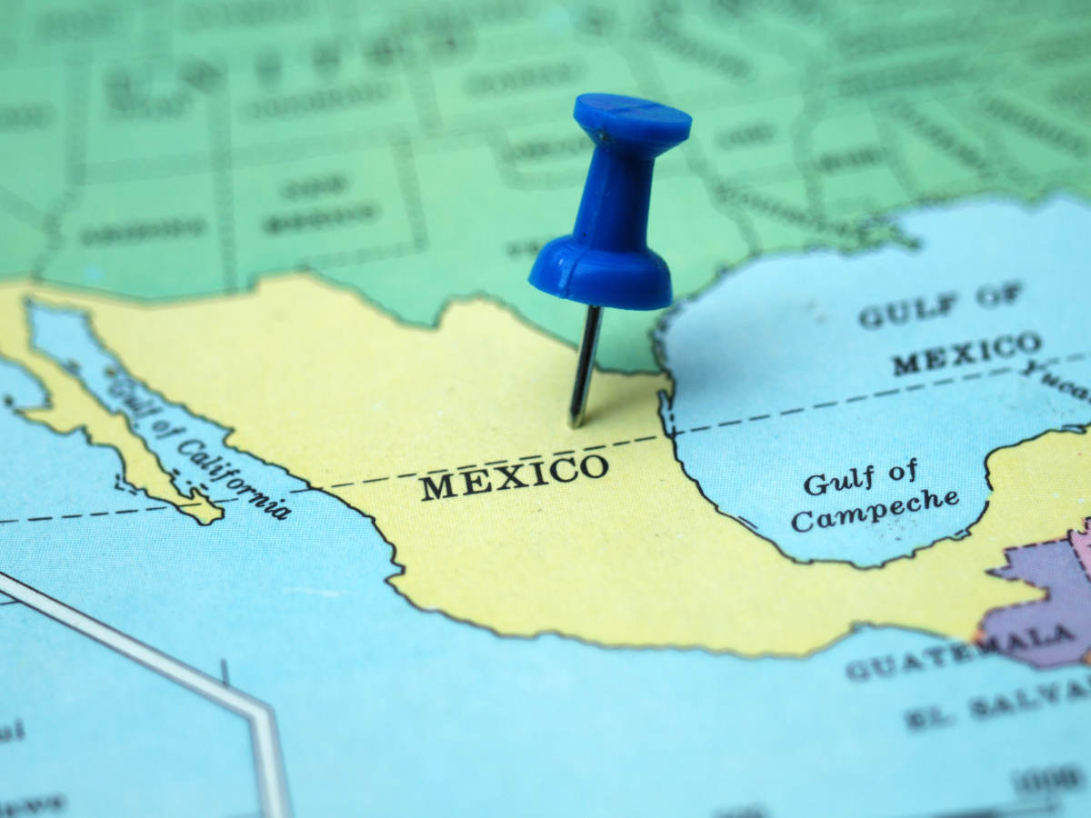 Map of Mexico with pushpin marking the spot