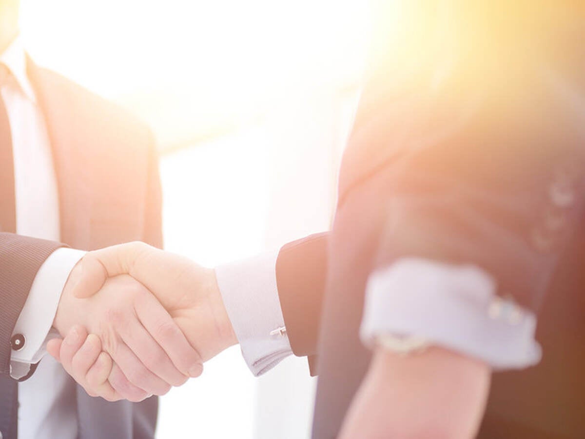 Two people shaking hands