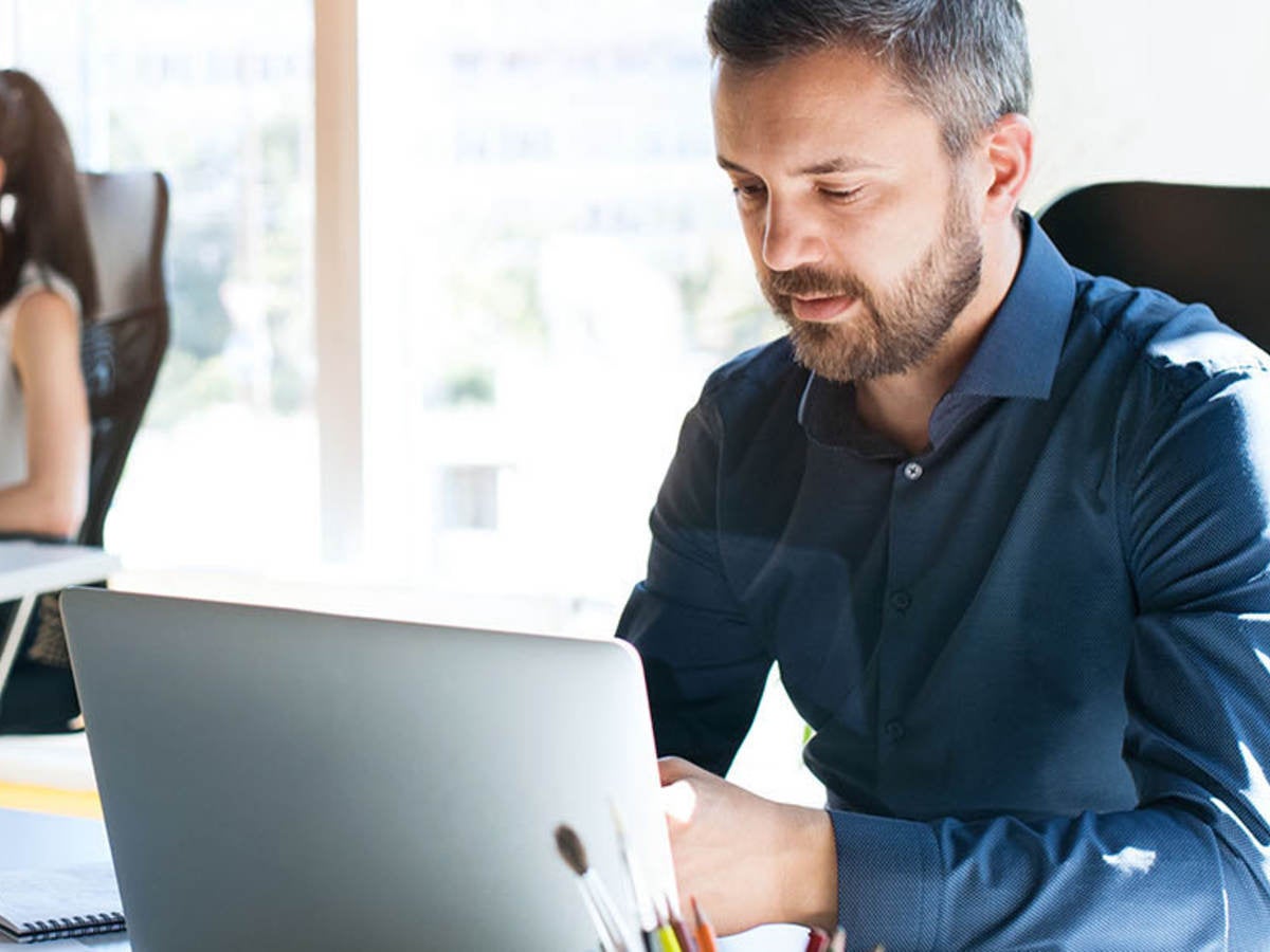 Man working on laptop