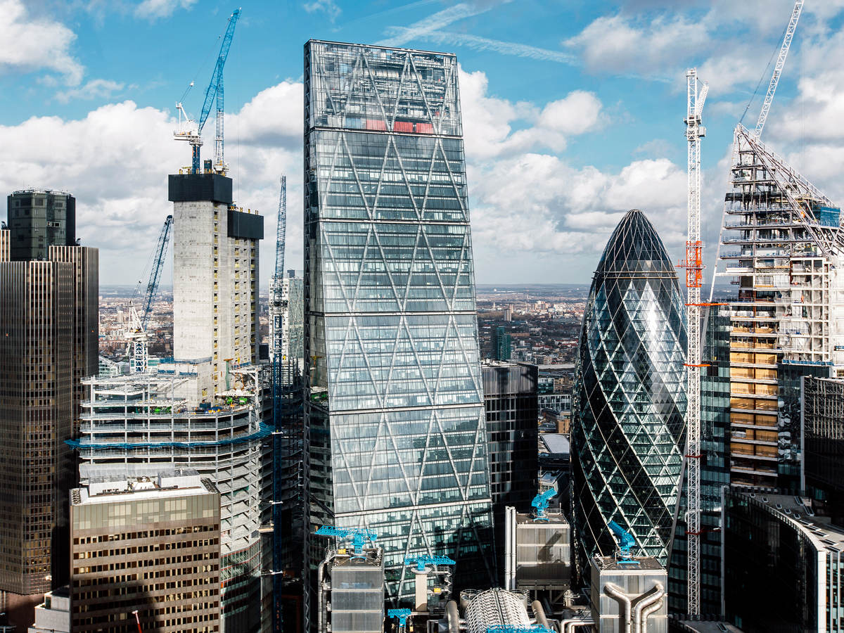 Buildings in London under construction