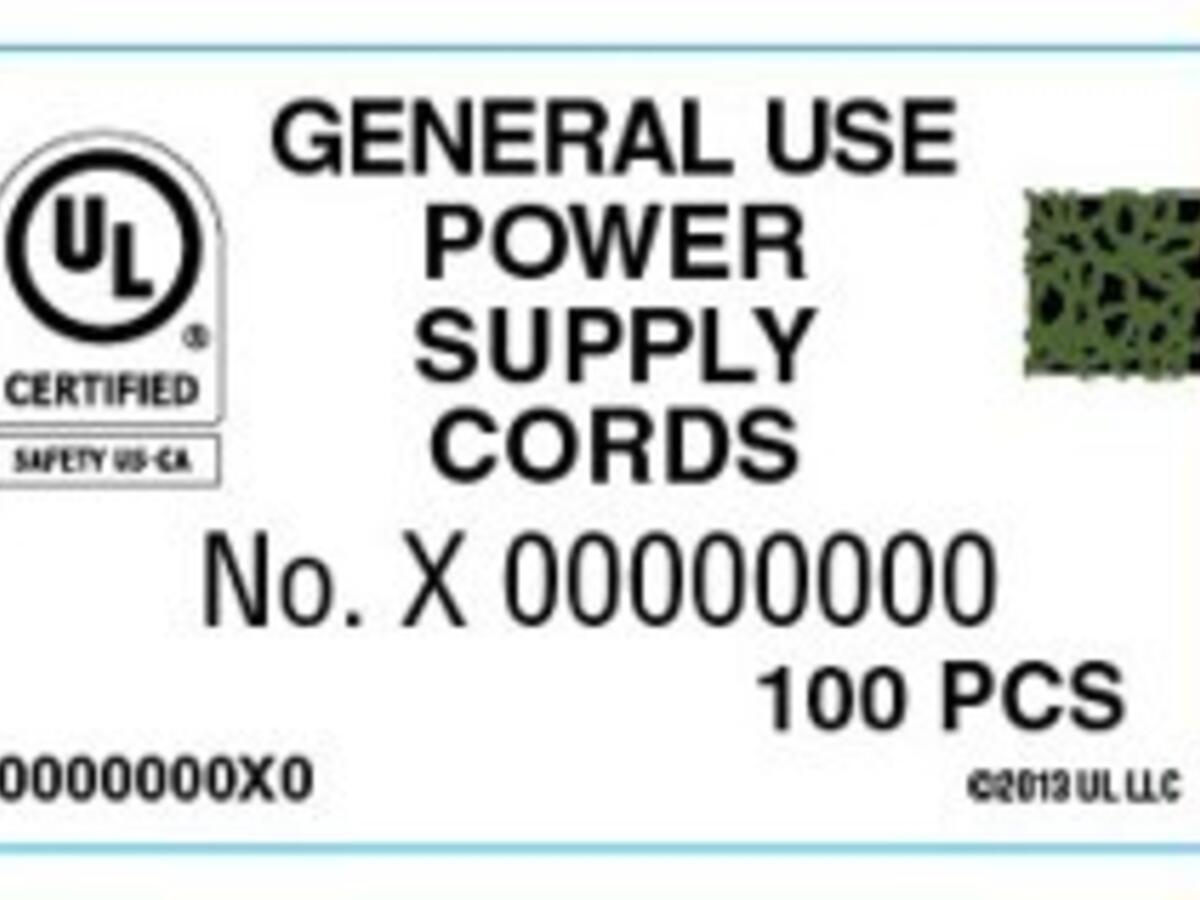 UL Warns of Unauthorized UL Labels For Use On Power Supply Cords