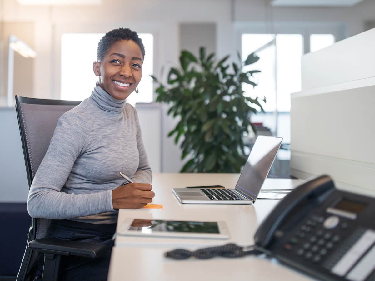 Professional working at a desk