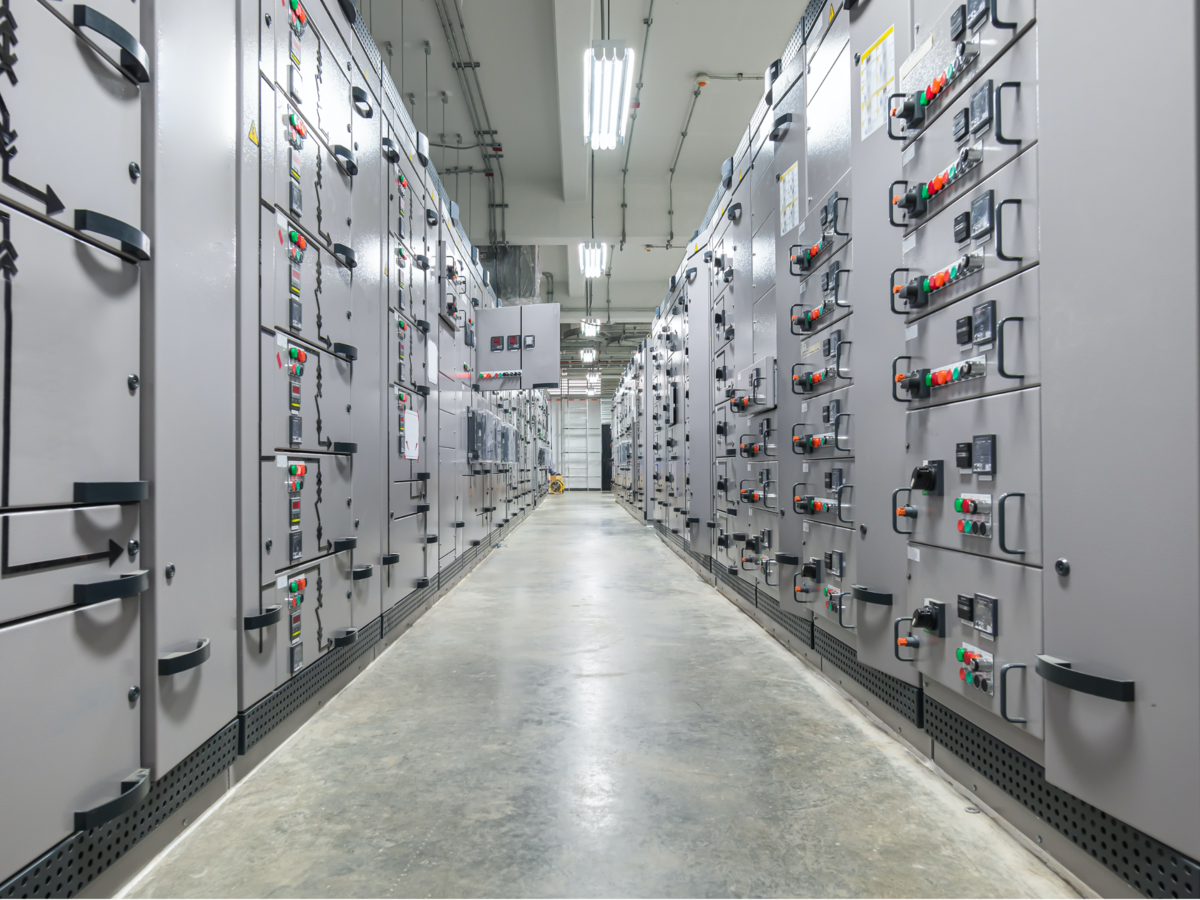 Switch panel of switchgear electrical room at power plant