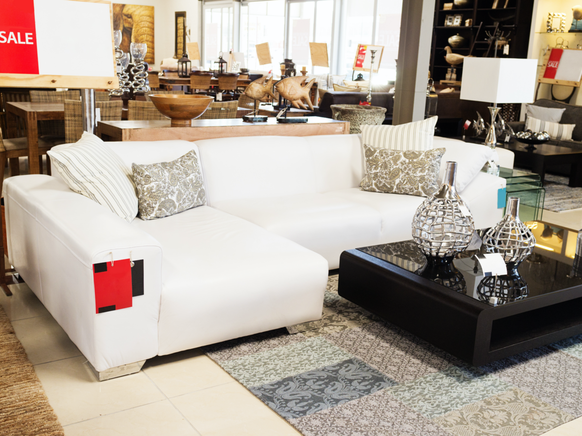 white family room furniture and black coffee table