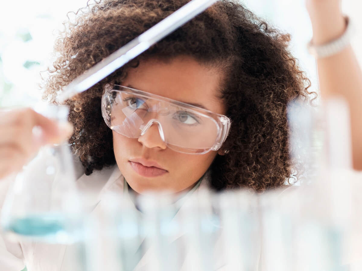 Technician in a chemical laboratory