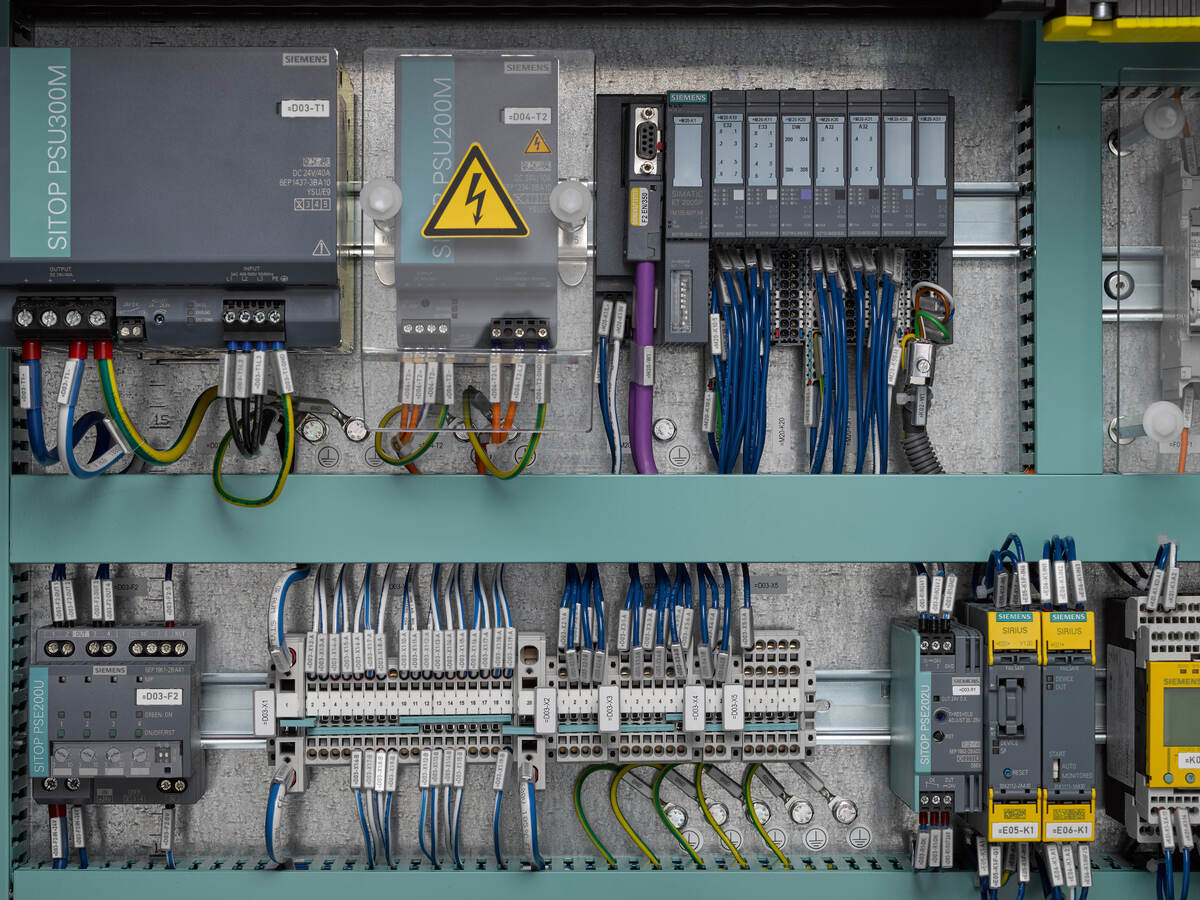 Up close detail of industrial control panel