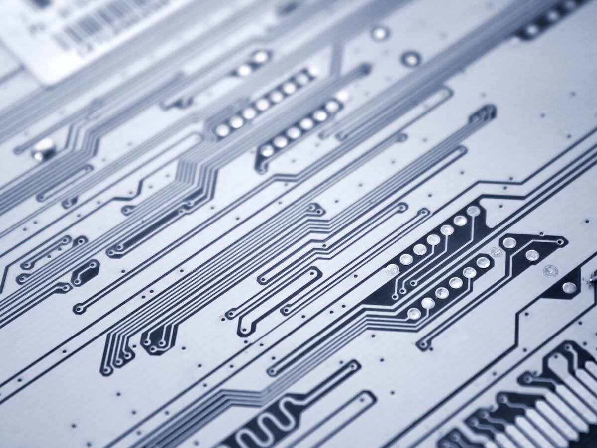 Close-up of a printed circuit board