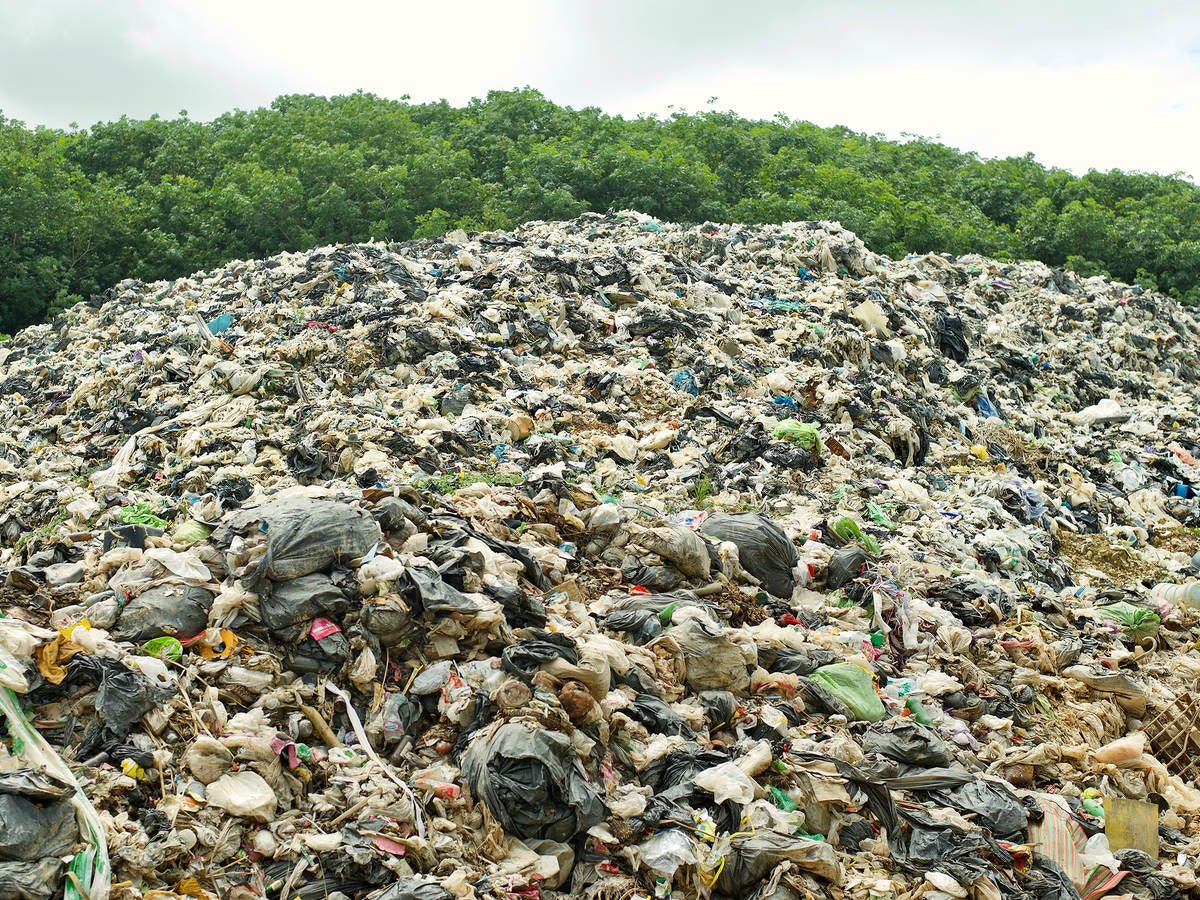 A large landfill heaped with trash.