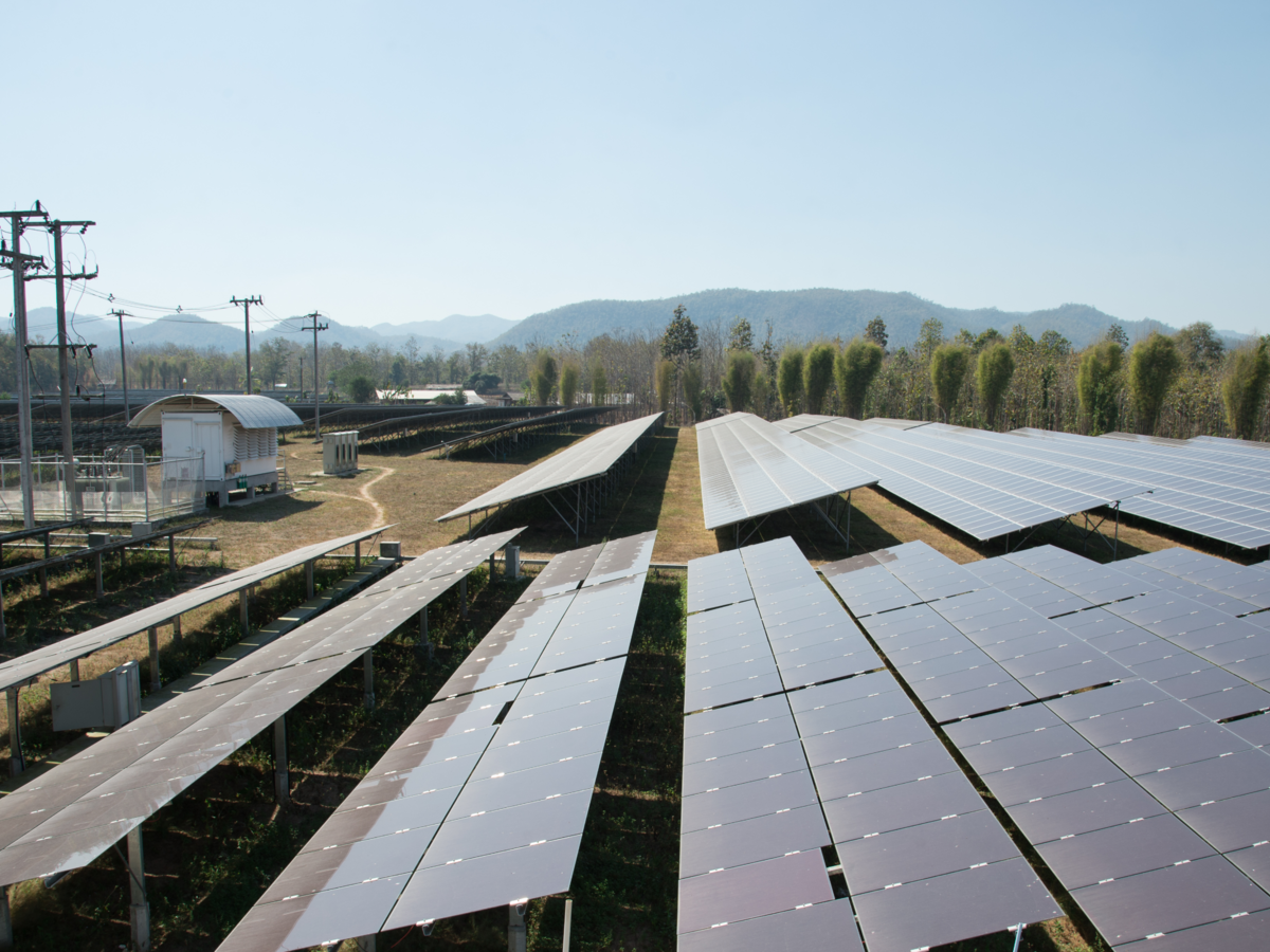 High view of solar panels