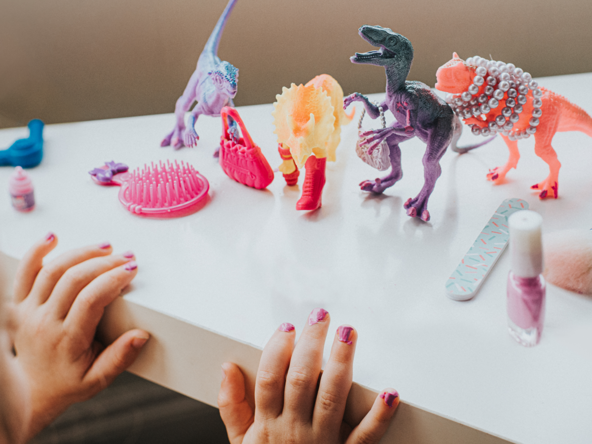 Child playing with toys