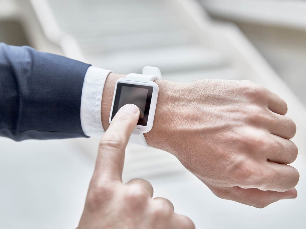 Man checking his smart watch