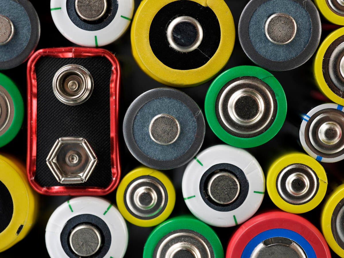 Different types of batteries next to each other