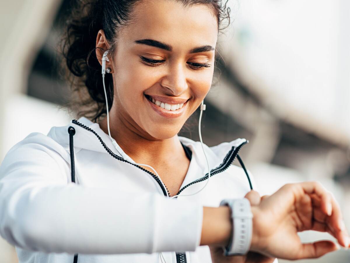 Woman and smartwatch