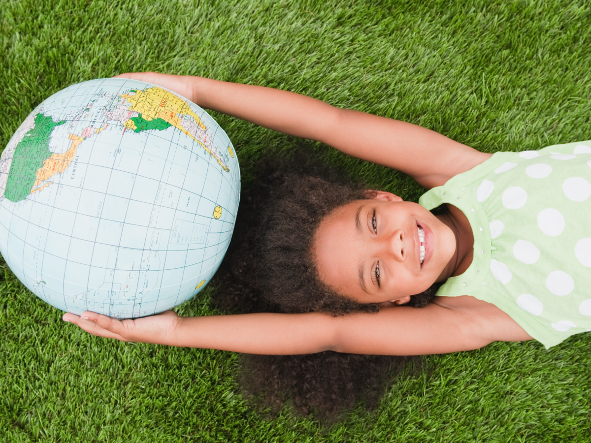 Child with a globe