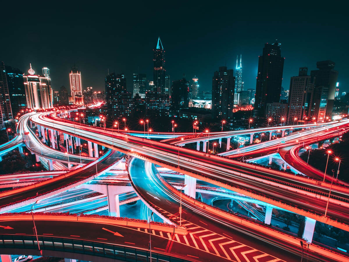 Aerial view of Shanghai elevated highway