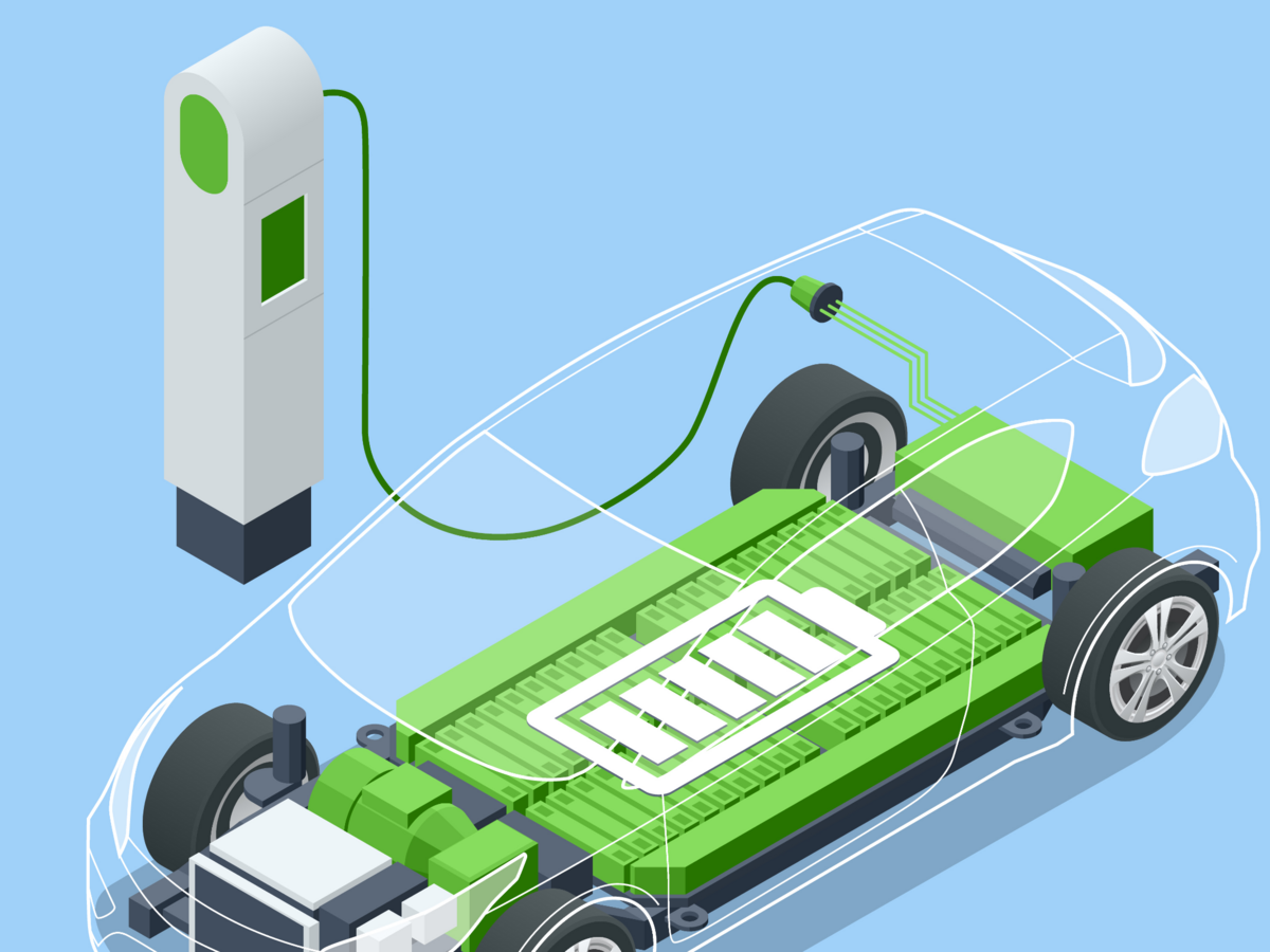 Drawing of electric vehicle battery compartment