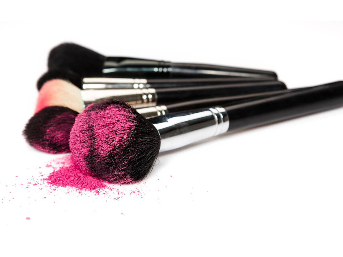 Makeup brushes and powder