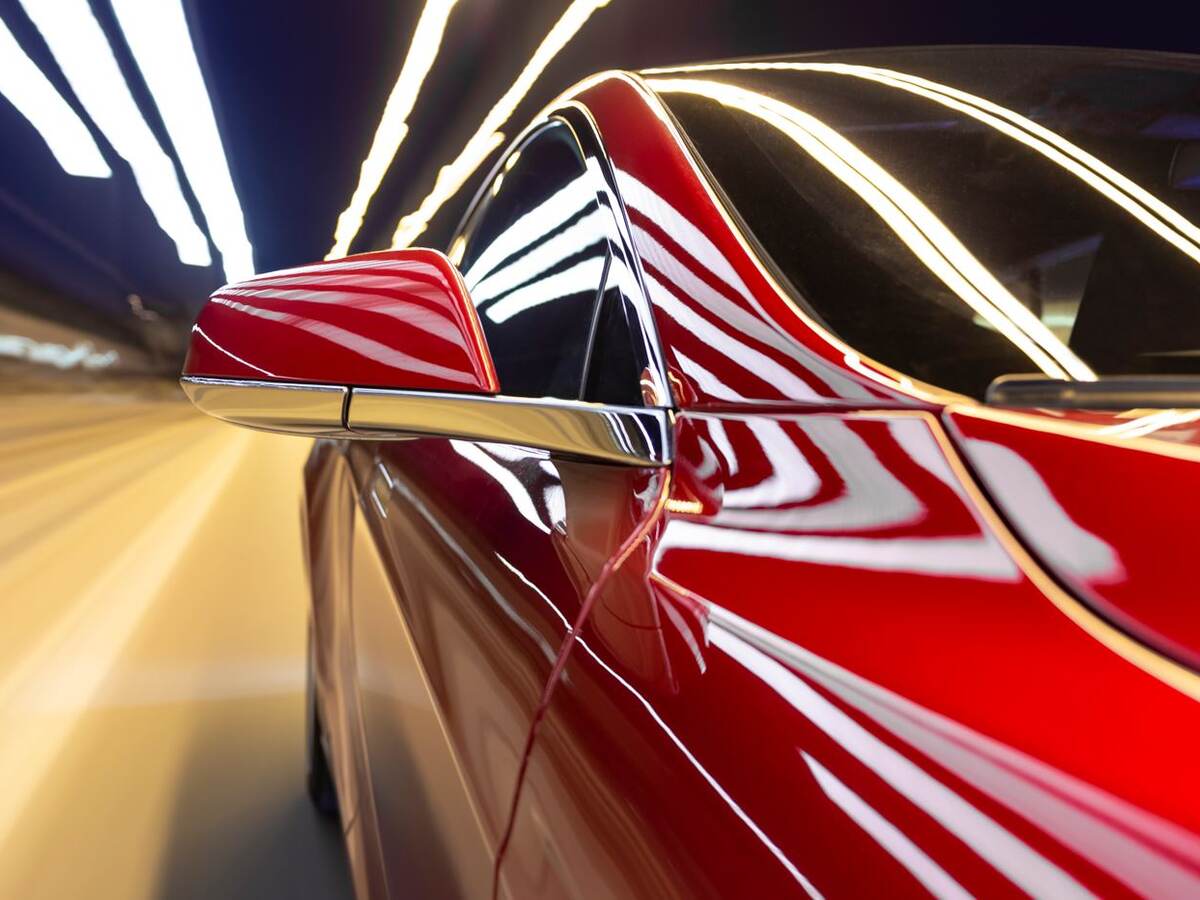 Image of a red car in a tunnel