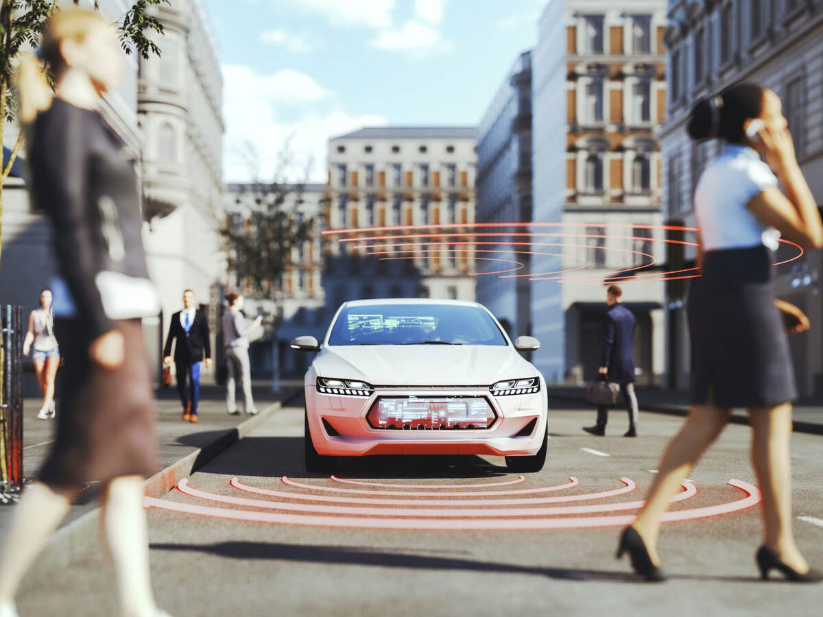 Smart Car sensing people walking