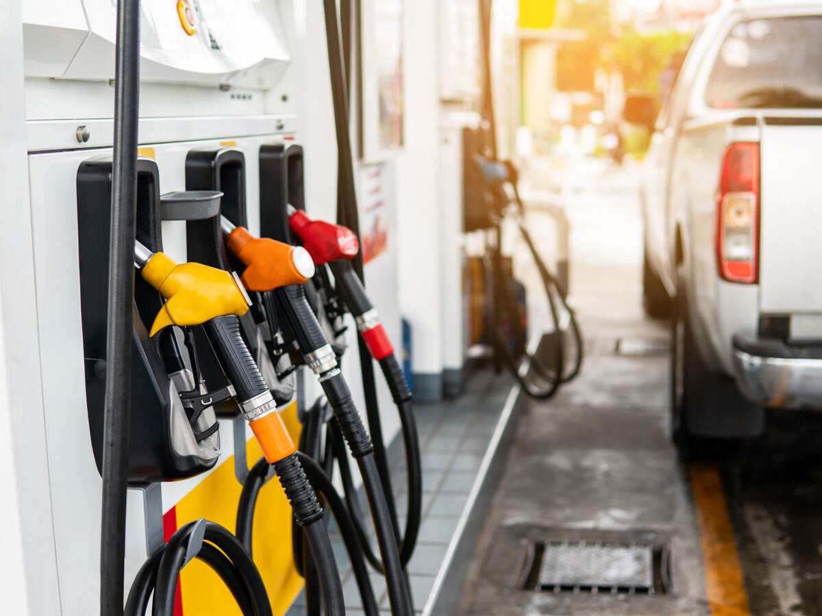 Fuel pumps at gas station