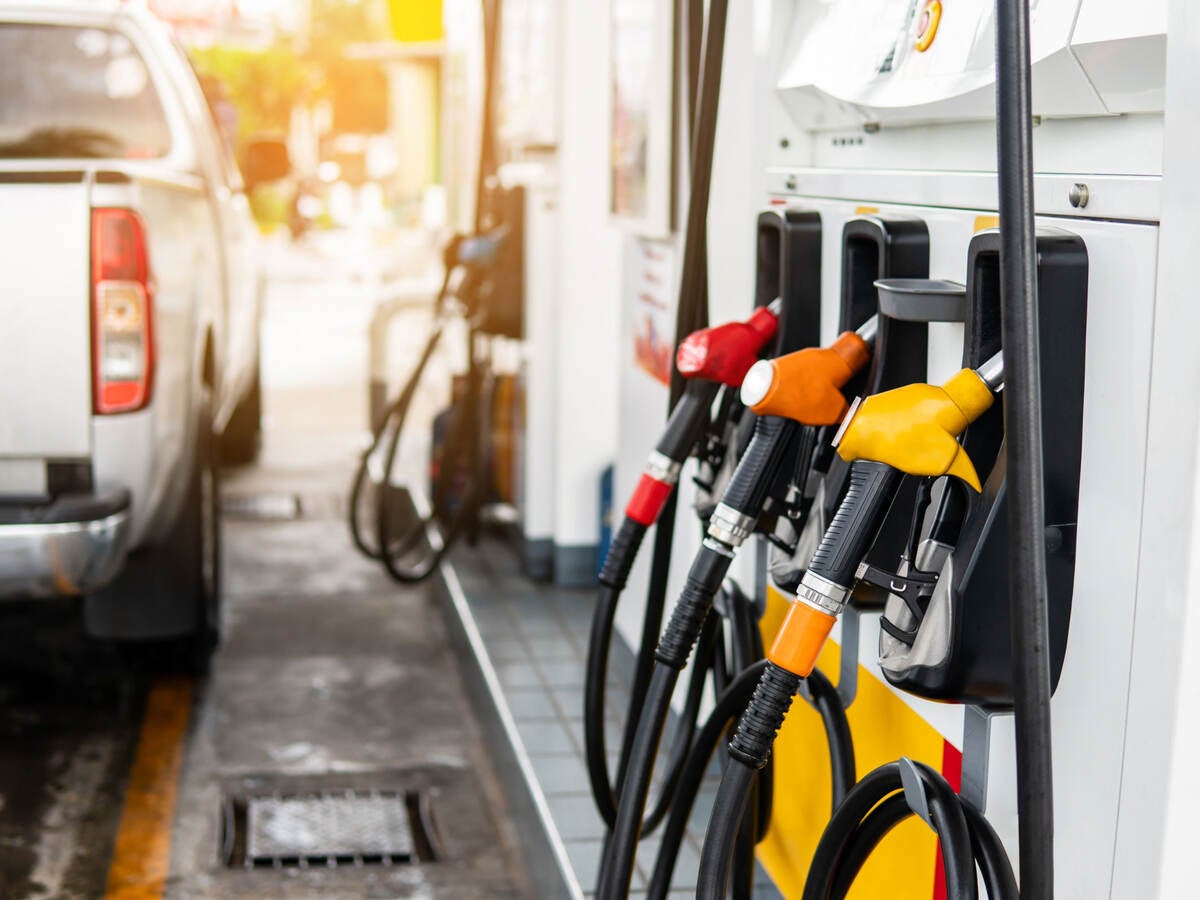 Fuel pumps at gas station