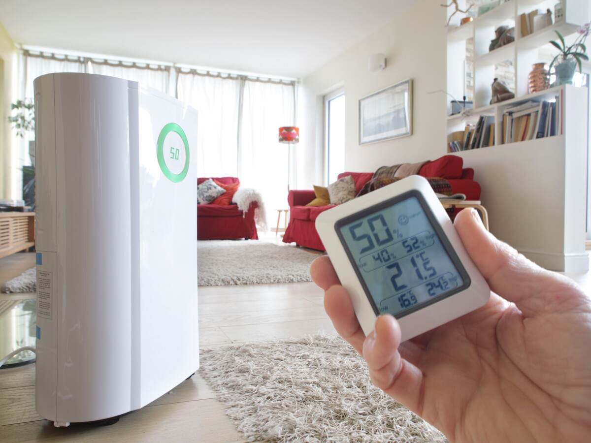 Dehumidifier and energy monitor in home.