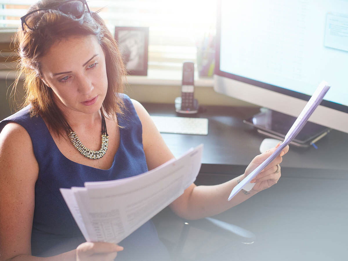 person reading documents