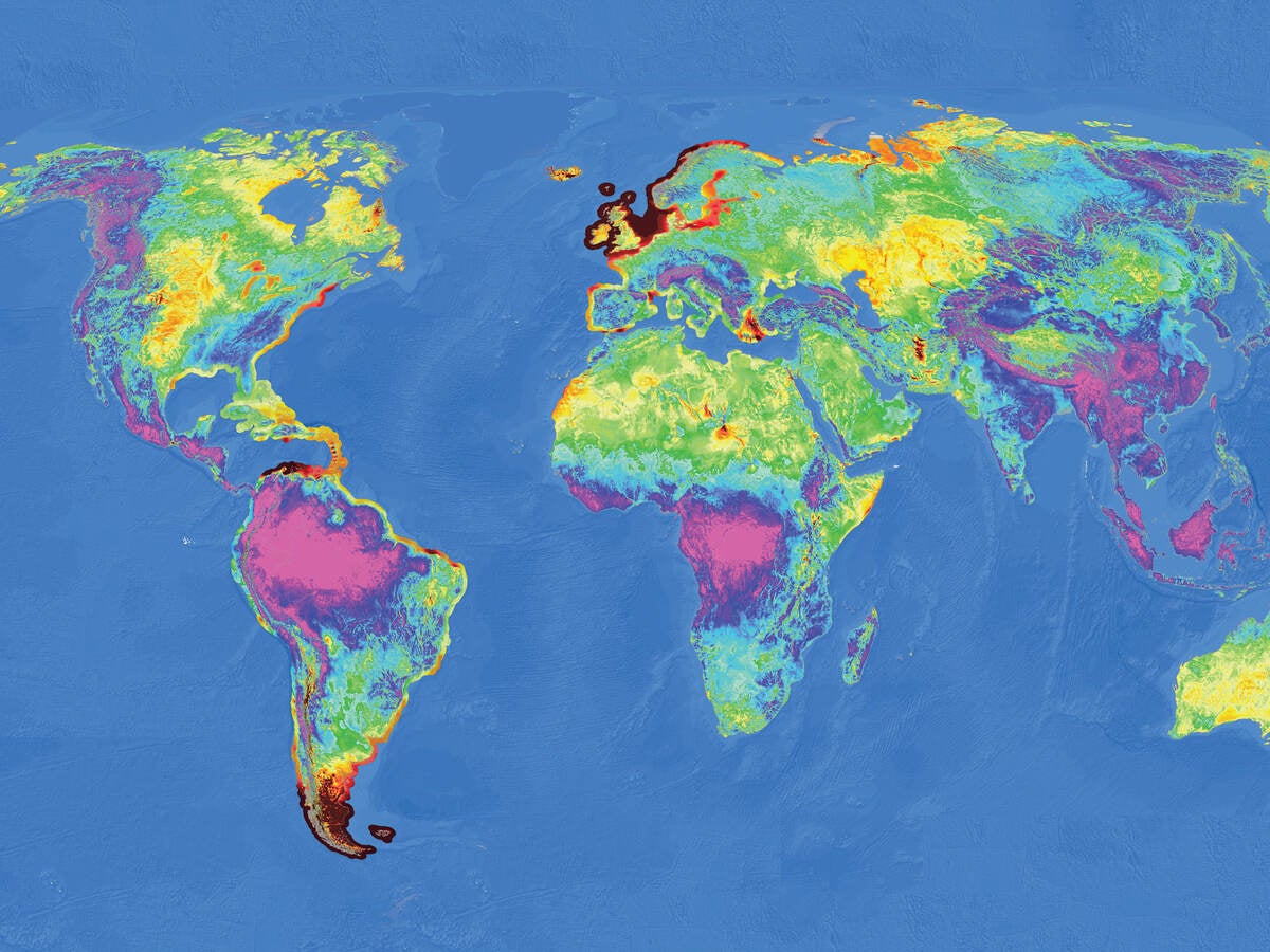 A world wind speed map