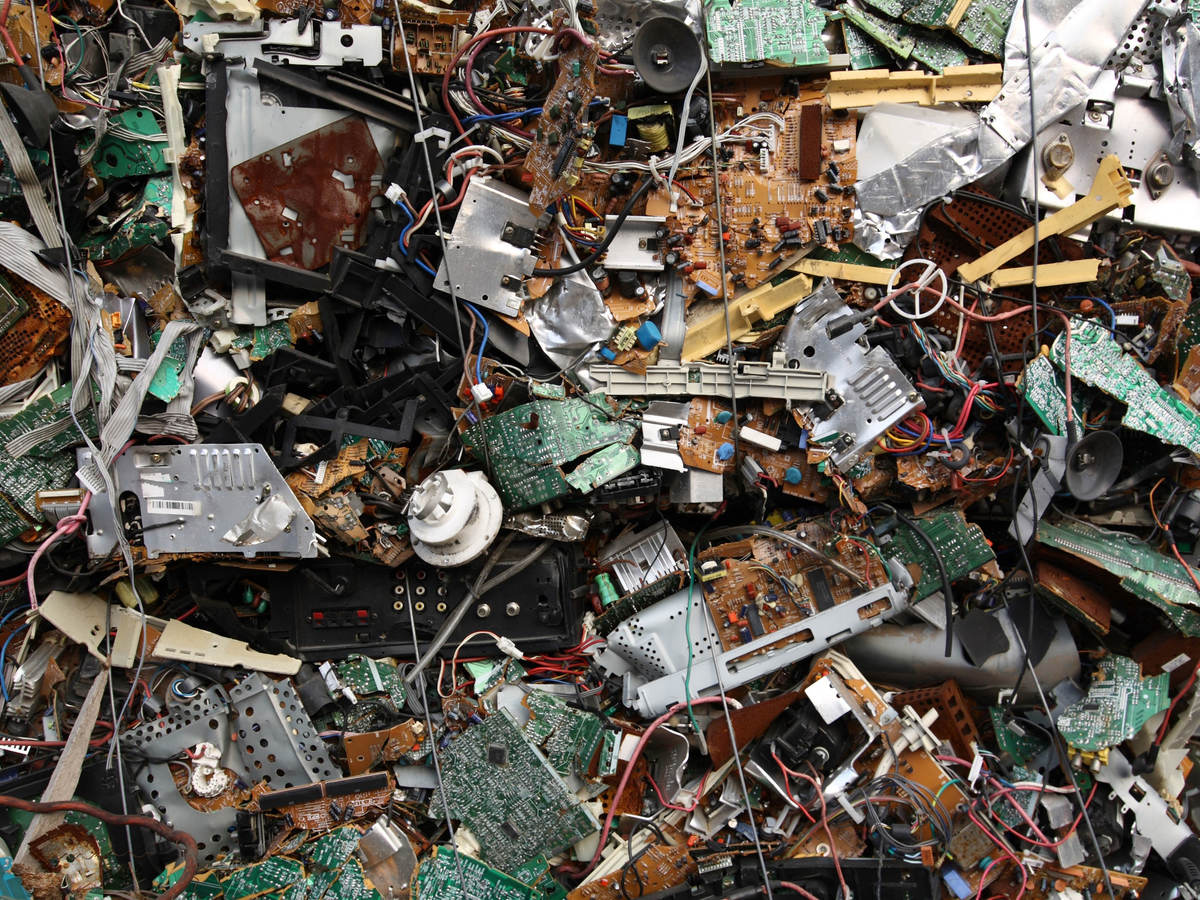 A pile of electronic scrap