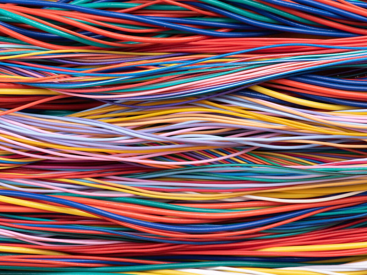 Multi colored cables.