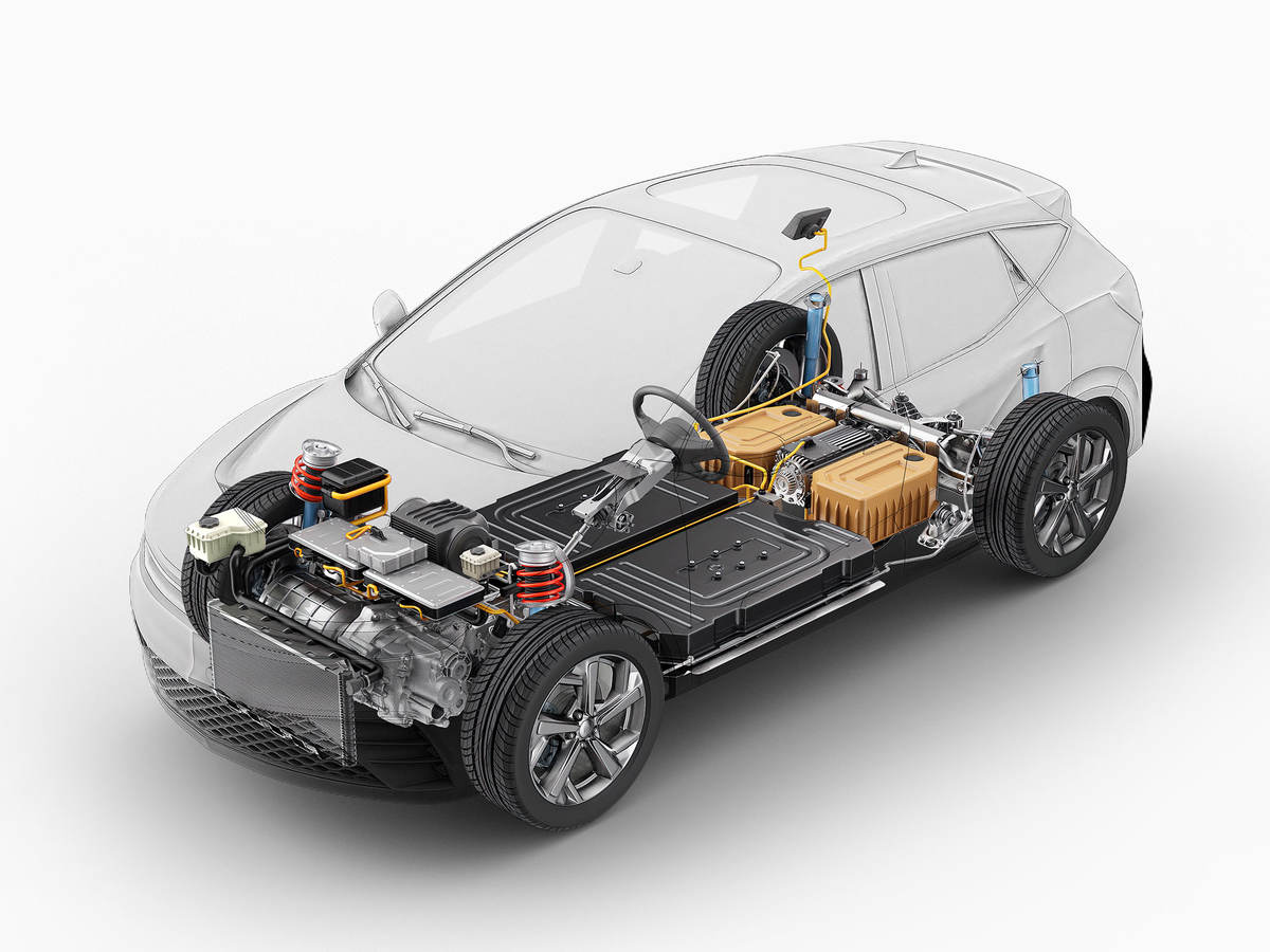 Electric generic car technical cutaway