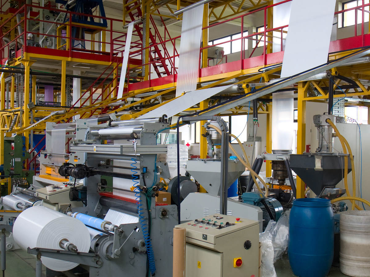 The interior of a plastic factory