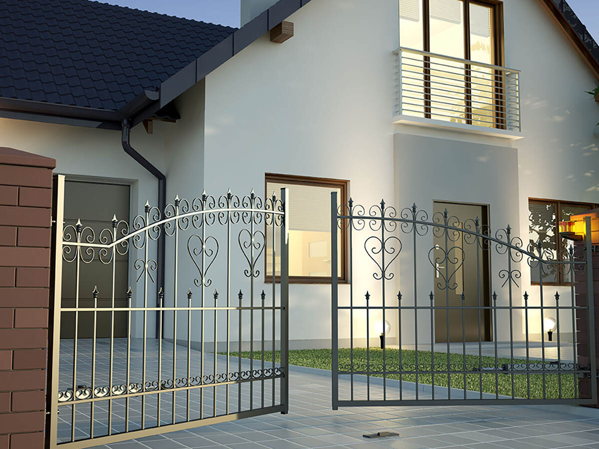 A home with a gated entry