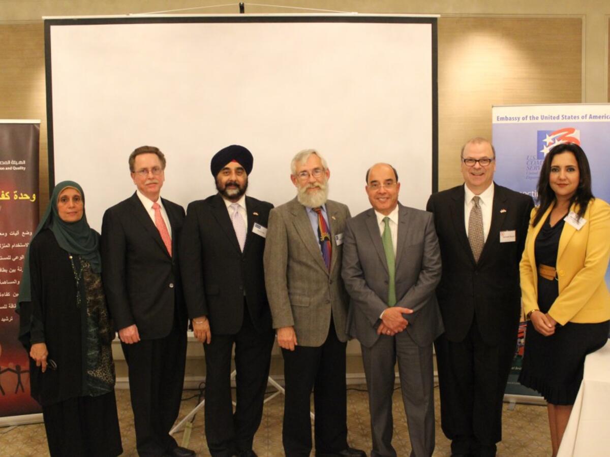 Ken Boyce with group at Cairo PV Workshop.