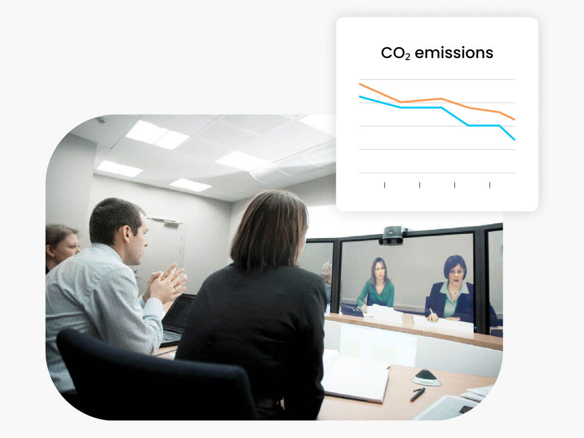 Business colleagues meeting to discuss lowering CO2 emissions