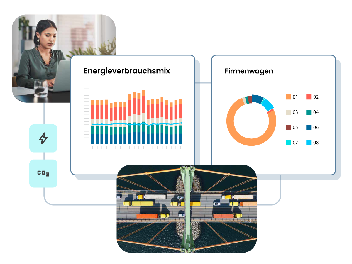 Person calculating energy consumption mix