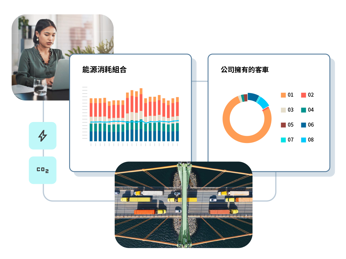 Person calculating energy consumption mix