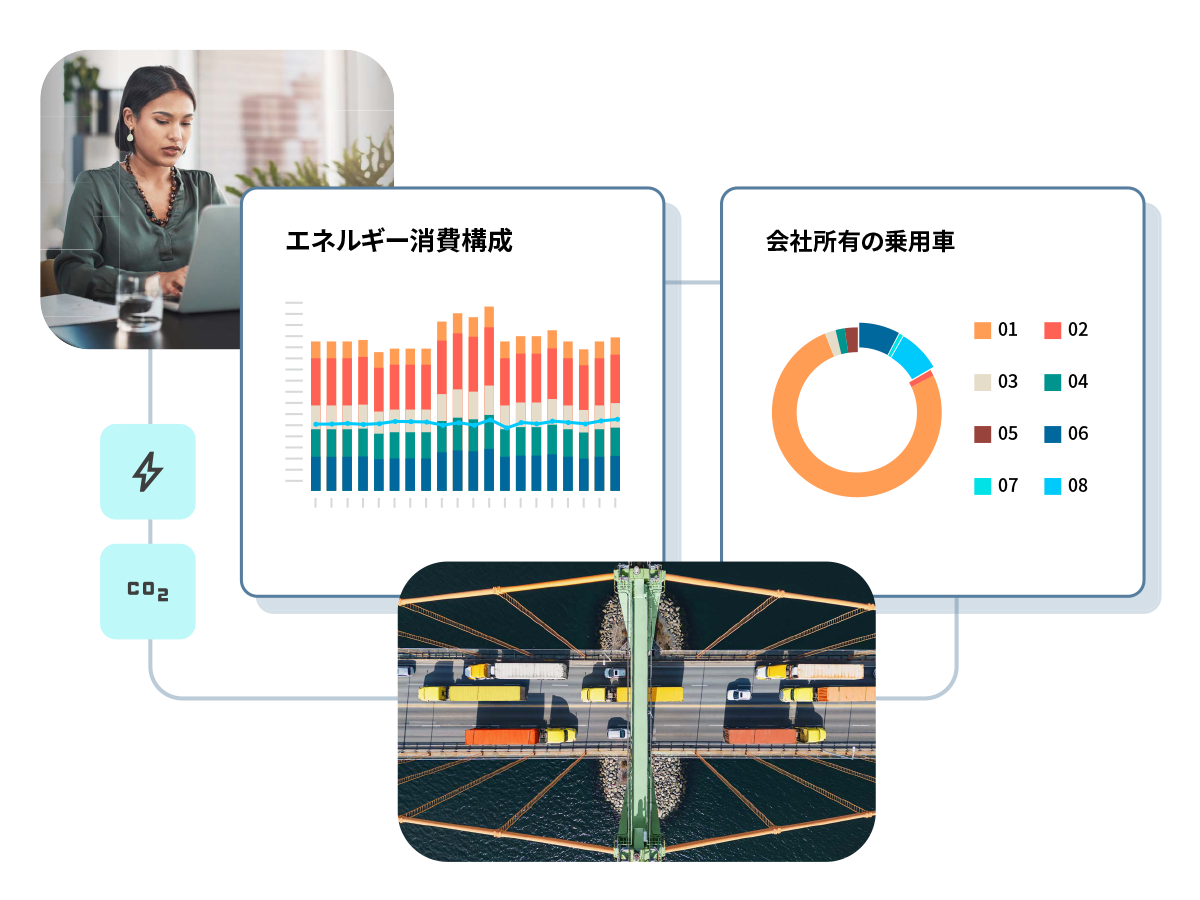 Person calculating energy consumption mix