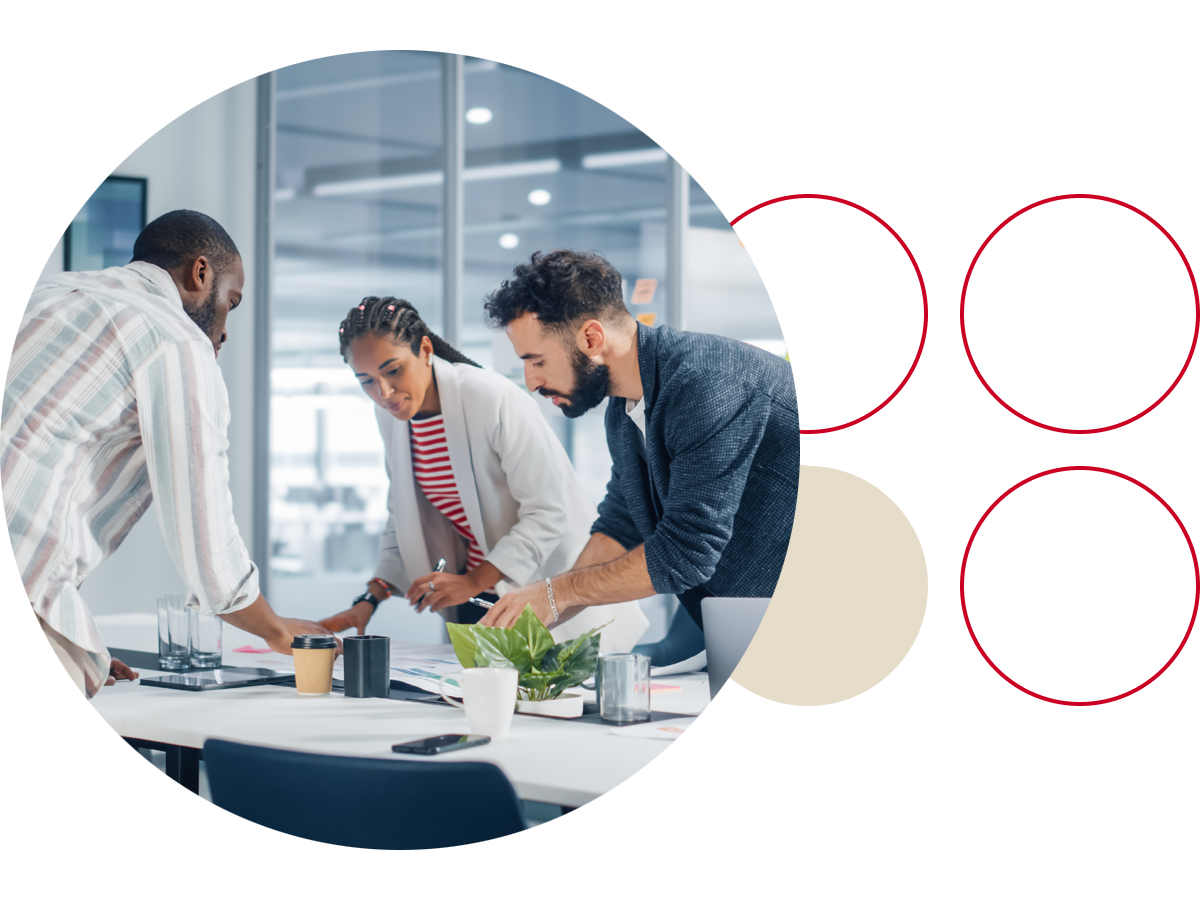 Group of developers collaborating on a project
