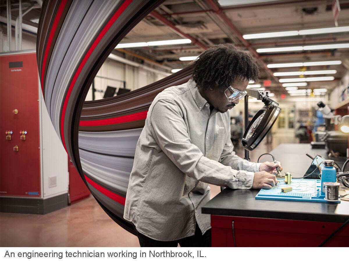 An engineering tech working