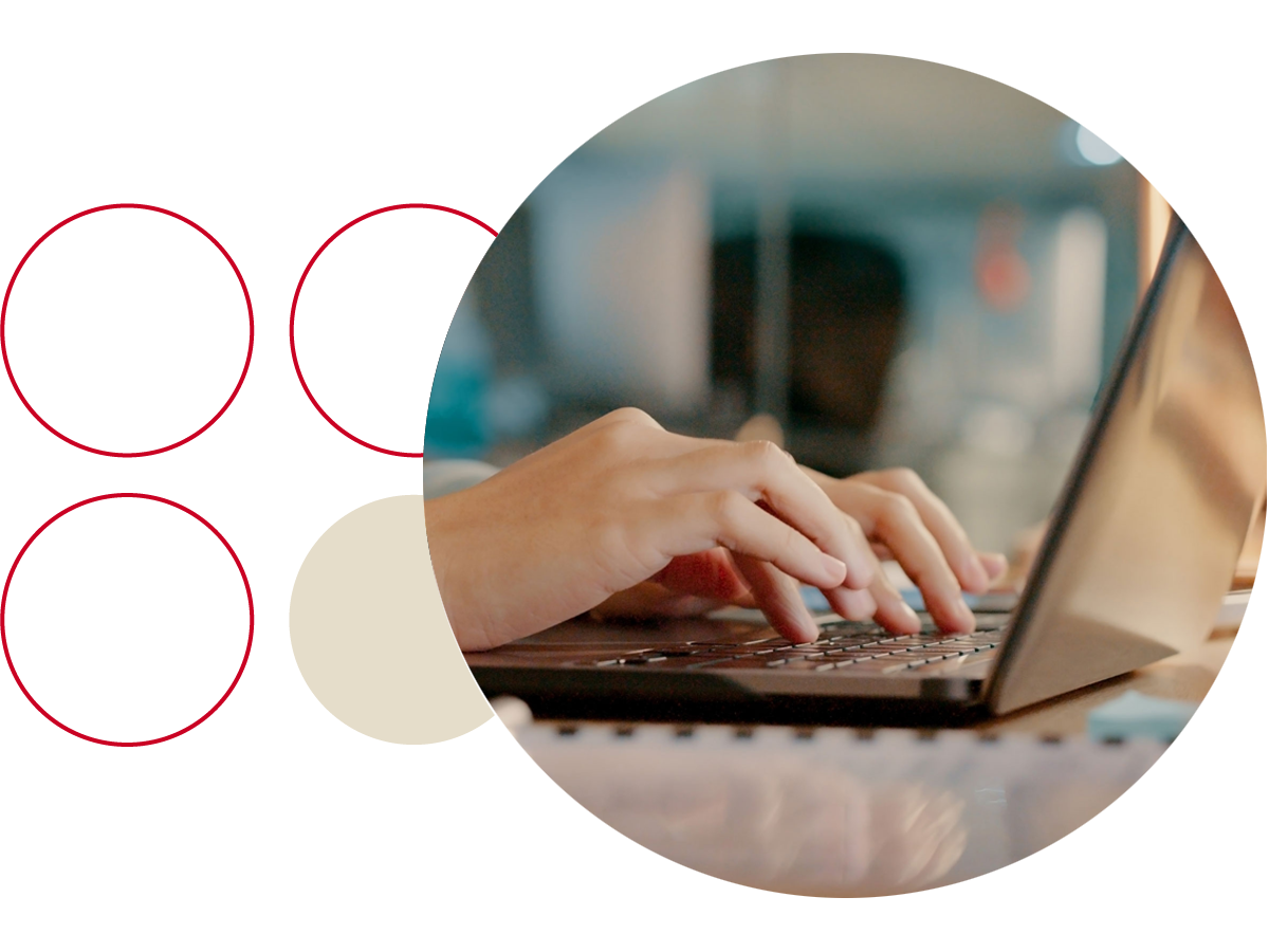 Person typing on a laptop