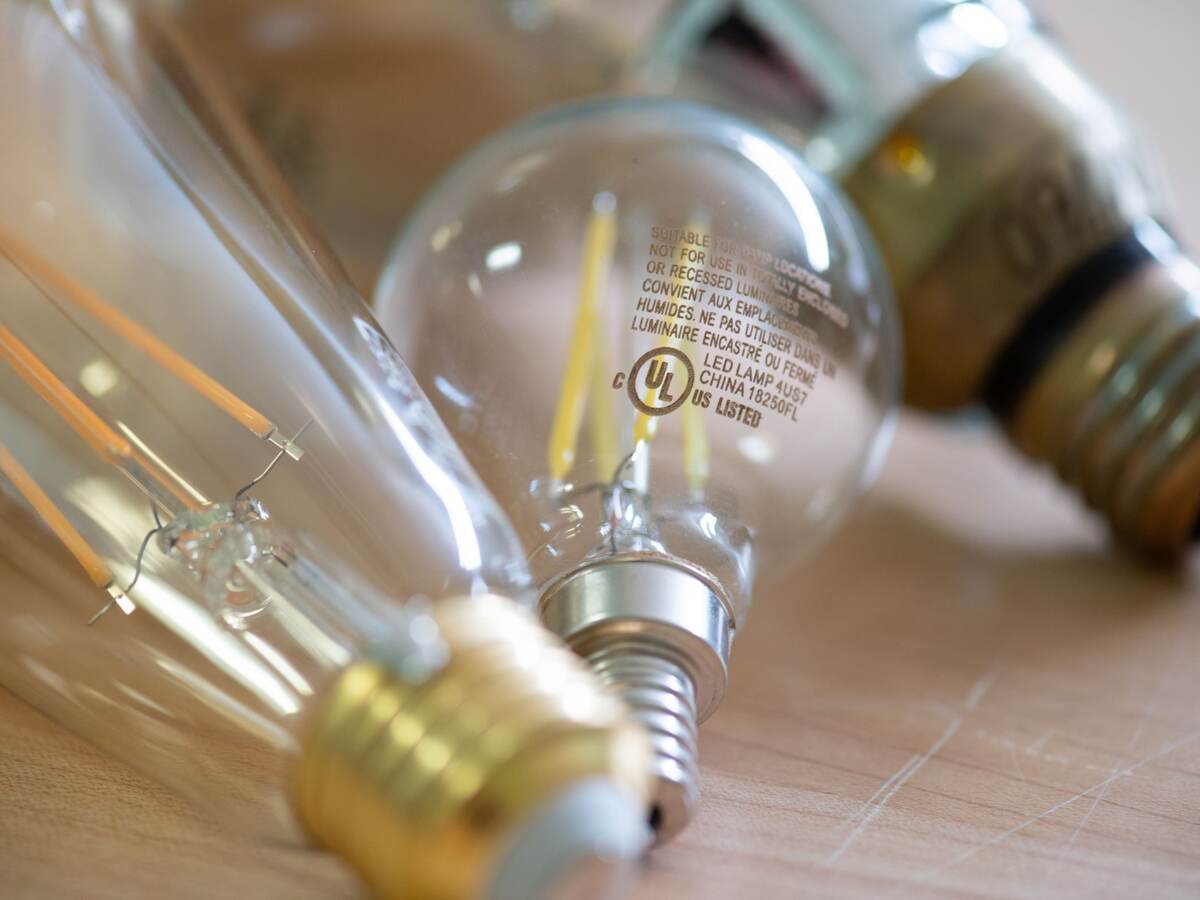 Lighting bulbs at the Allentown lighting laboratory
