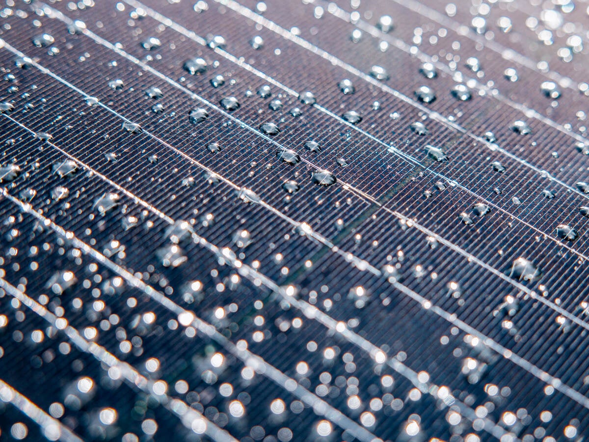 Rain covered solar panel