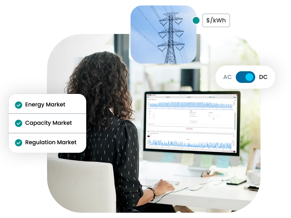 Person using ULTRUS™ Energy software to conduct an energy analysis