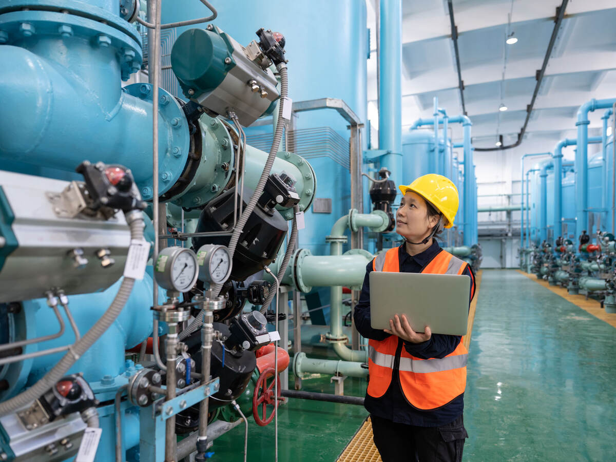 An engineer in a chemical plant